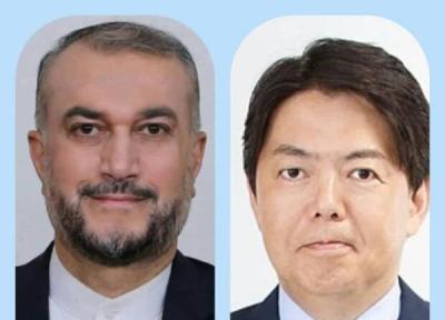 امیرعبداللهیان با وزیر امور خارجه ژاپن تبادل نظر کرد، تأکید ایران بر توافق پایدار و قابل اتکا